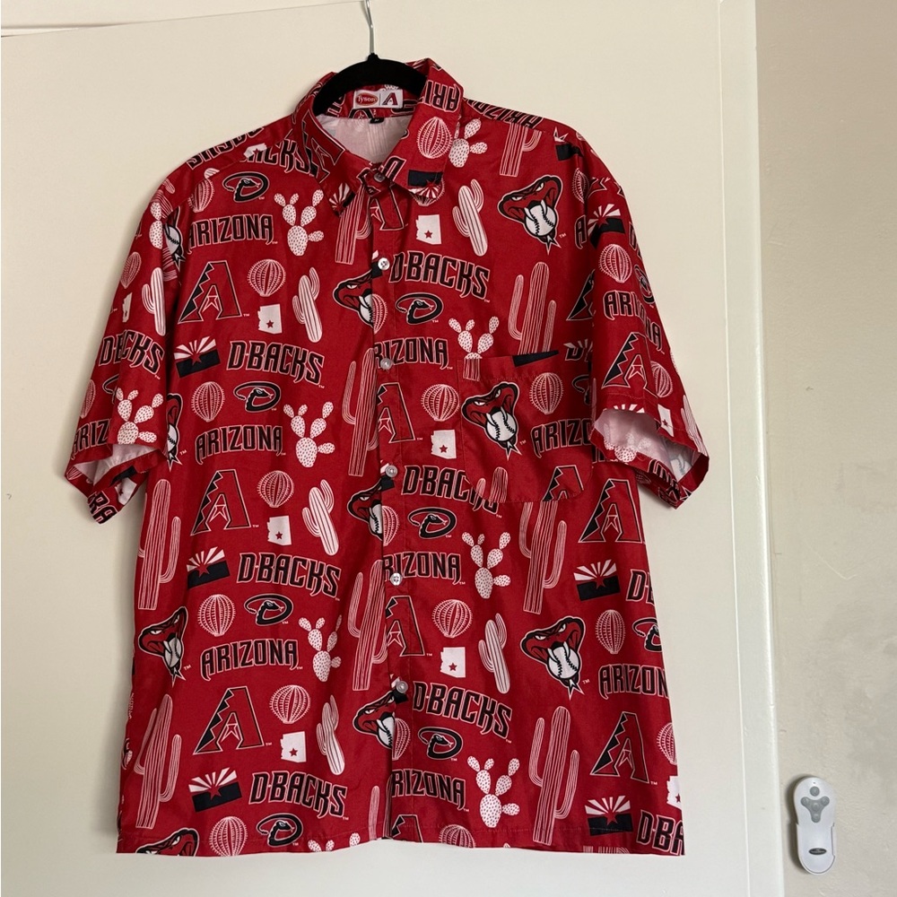 Arizona Men's Red Casual Button Down Shirt